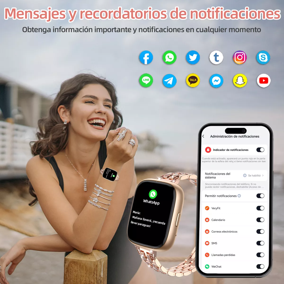 Smartwatch Reloj Inteligente Mujer Bluetooth Llamadas Alexa
