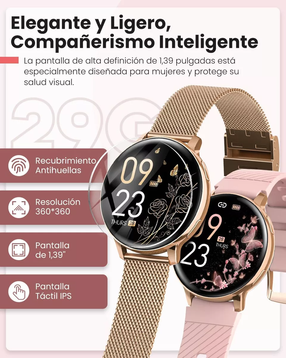 Dekelife Smartwatch Motion Reloj Inteligente Mujer IP68 con Llamadas Bluetooth,Regalo Mujer