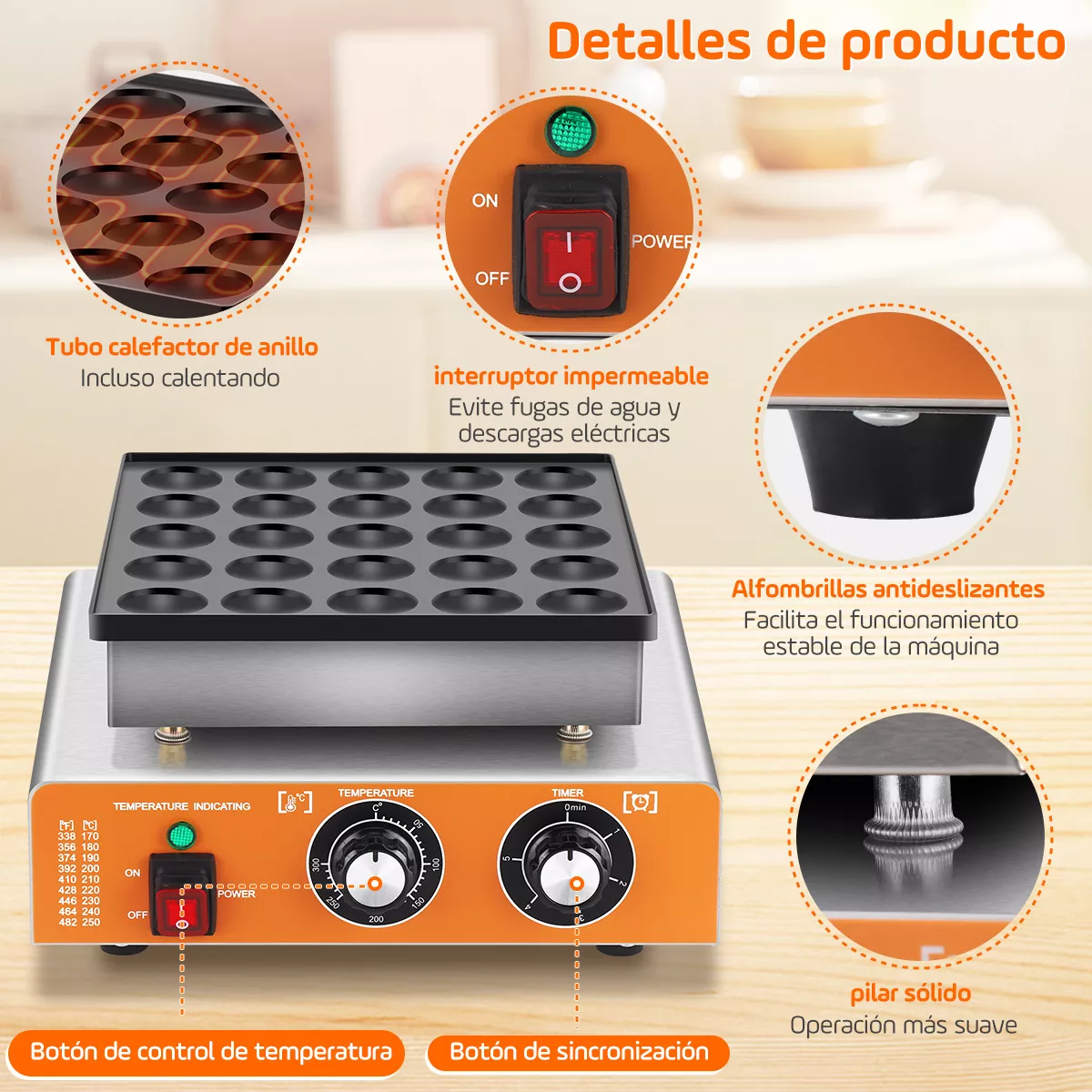 Máquina Eléctrica Industrial Mini Hotcakes 25pc Cronometrado