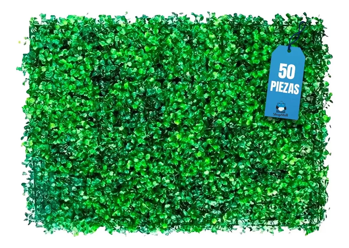 Muro Verde Follaje Artificial Sint&eacute;tico 50 Pzs Por Paquete Shopmall
