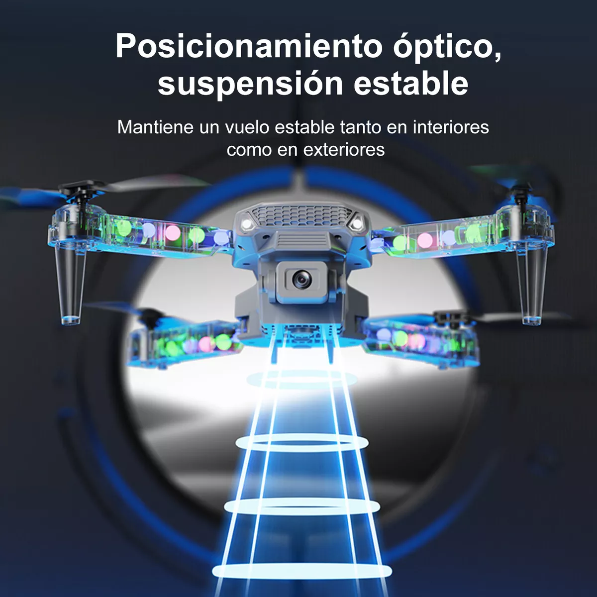Mini Drone Con Camara Ourlife Ak Air2 Con Luces Chidas Gris