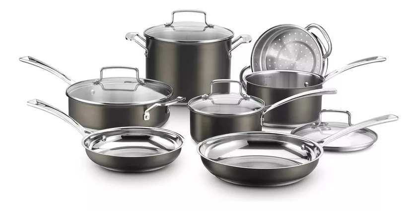 Bateria Cuisinart Acero Inoxidable Negra 11 Pzs color Negro