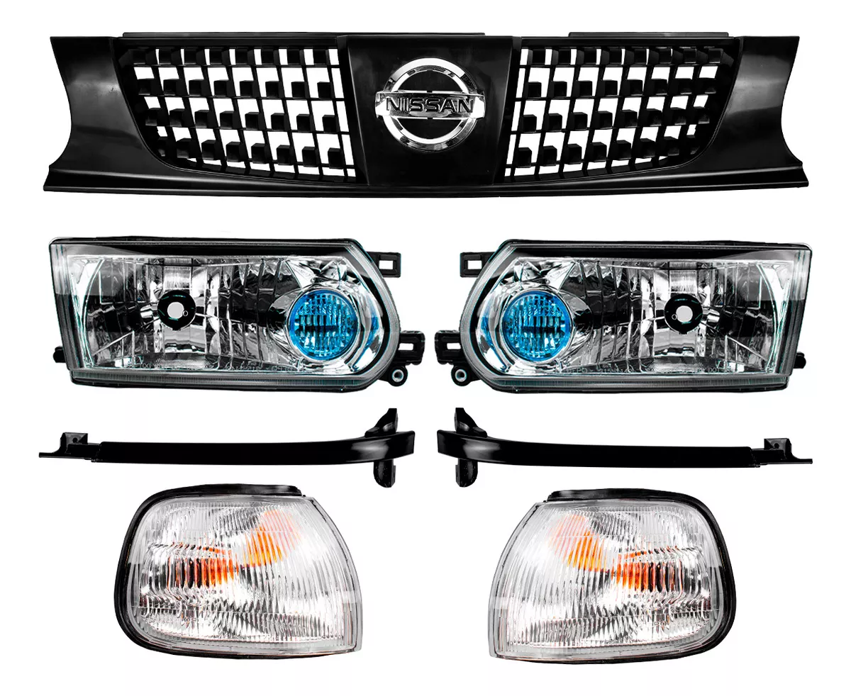 kit Frente Tsuru 3 Depo Faros Cuartos Biseles Parrilla Emble