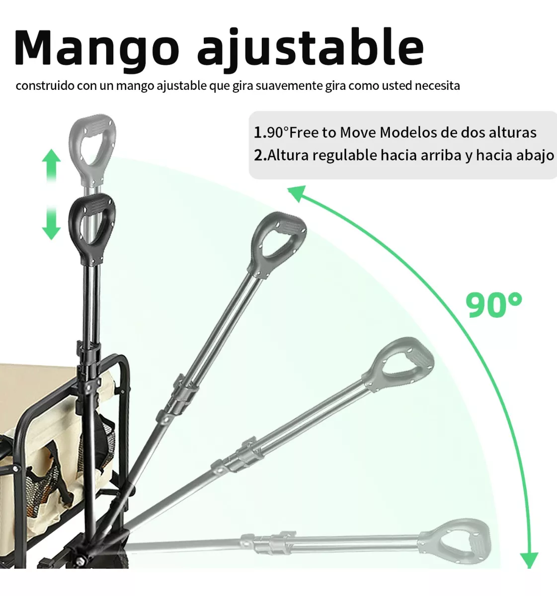 Carrito Vagón Plegable Multiusos Con Manija Para Acampar Bei