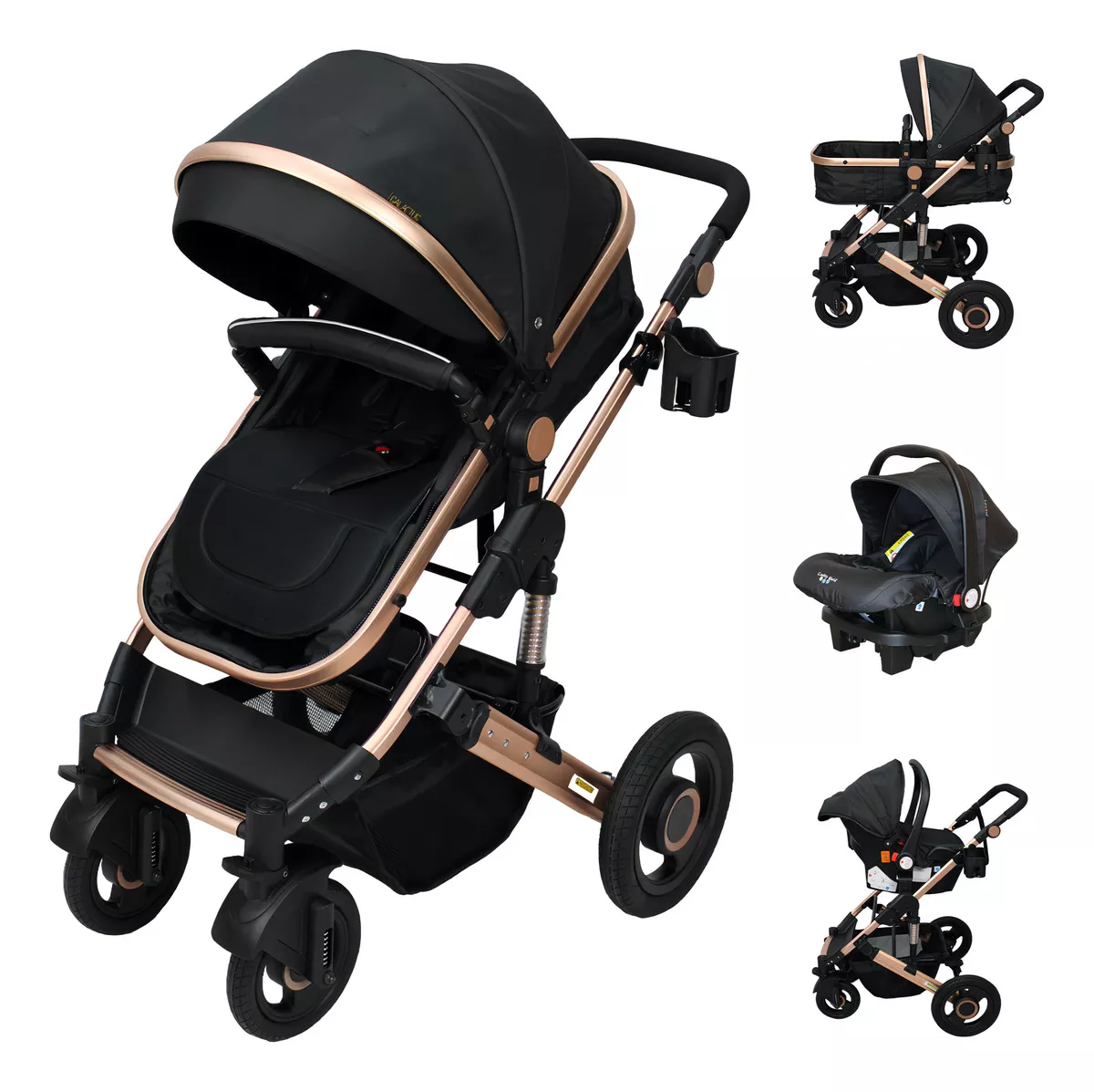 Carriola de paseo travel system Confety World Galactus Orión rosa