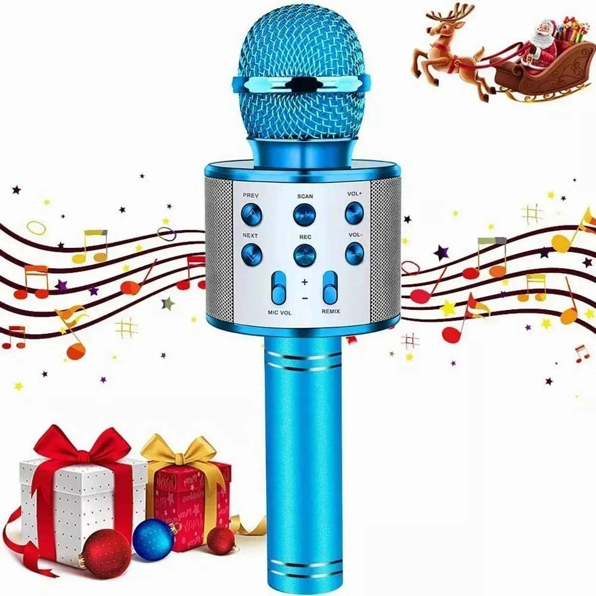 Microfono Karaoke Inalambrico Con Bluetooth Y Bocina Altavoz color Rose gold