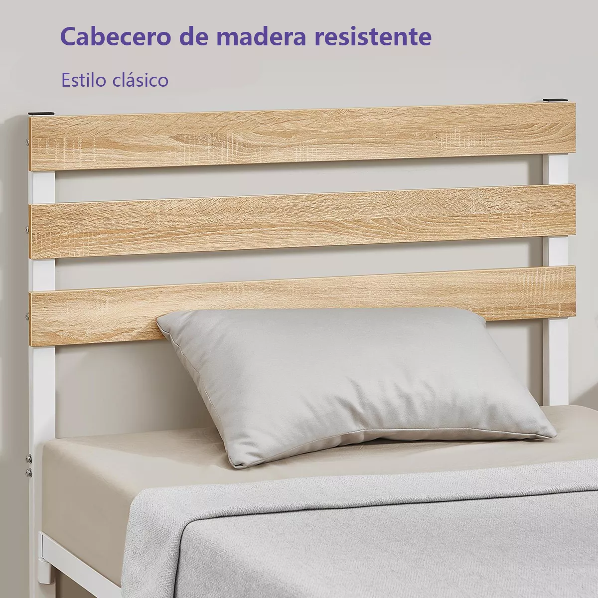 Base De Cama Matrimonial Con Cabecero Refuerzo Multicapa