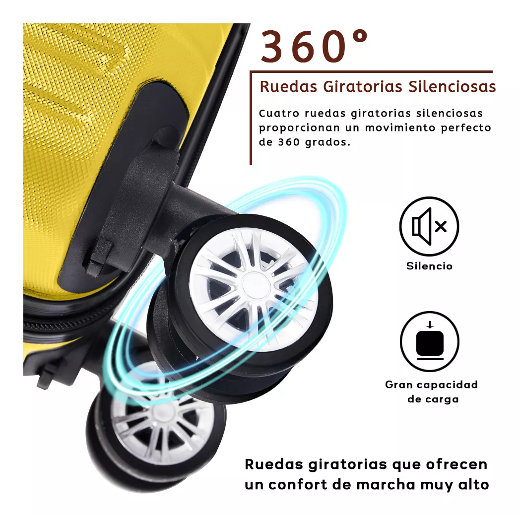 Maleta Mano Viaje Rigida 20pulgada Ruedas 360° Maleta Ligera