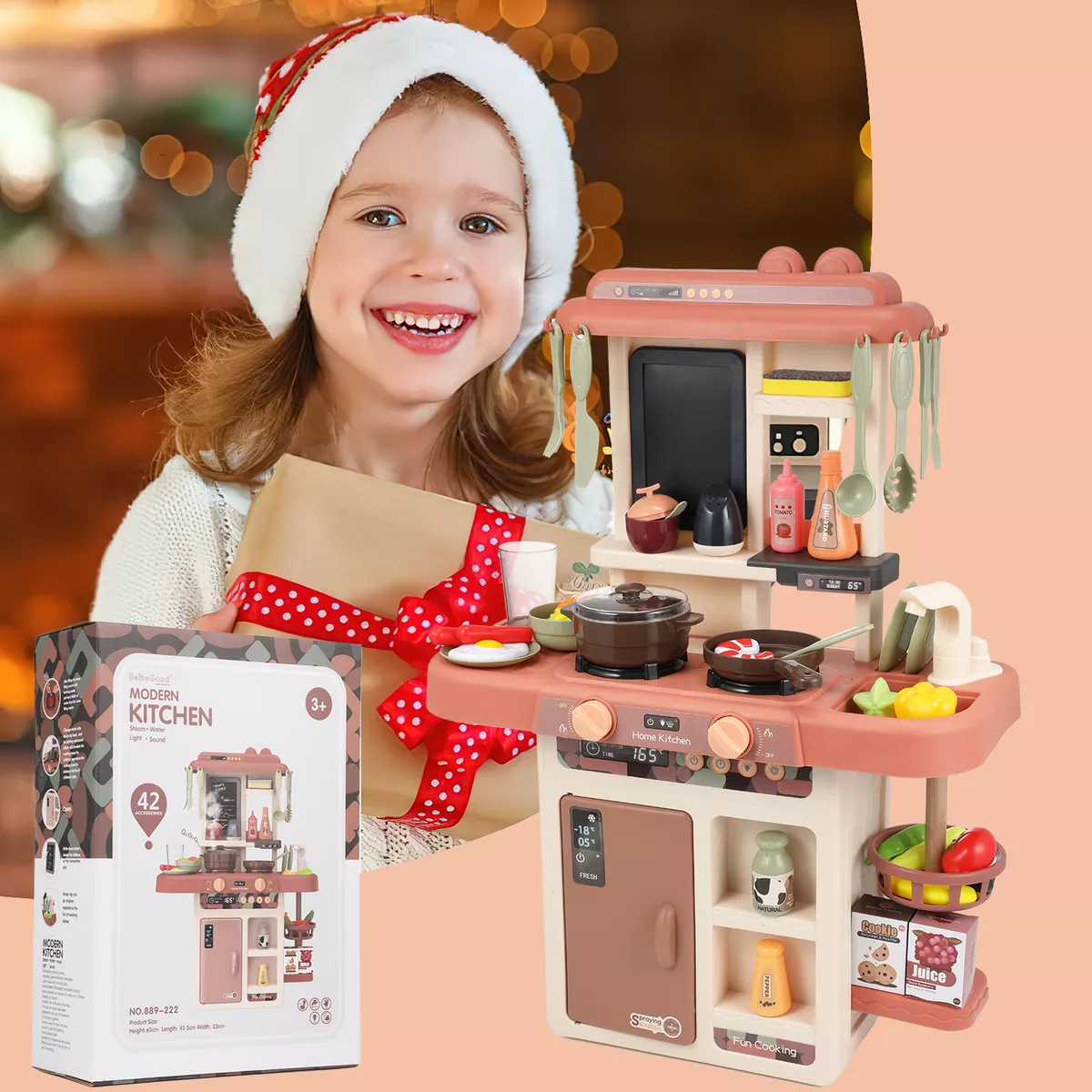 43pcs Cocina Juguete Regalo Para Niños Con Niebla/sonido/luz