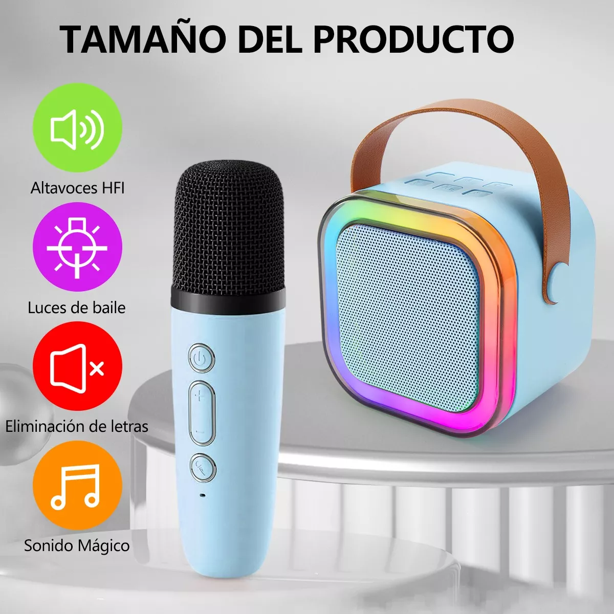 Karaoke Para Niños Con 2 Micrófonos Inalámbricos Y Bocina