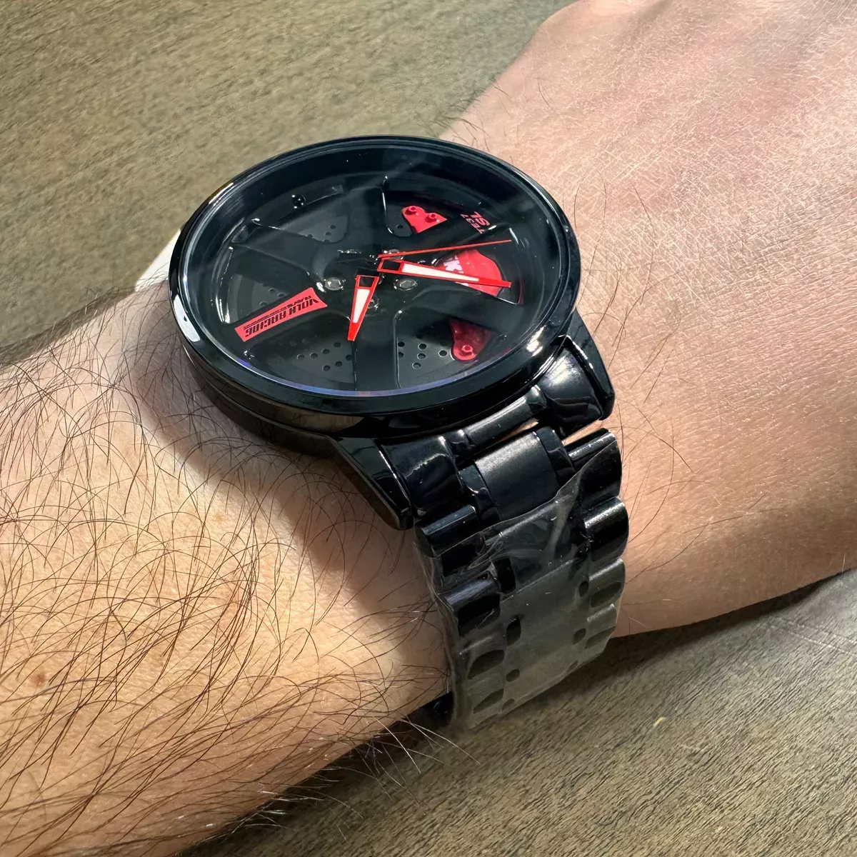 Reloj Moda Hombre Disco Llanta Rin Calipers Metal Cuarzo