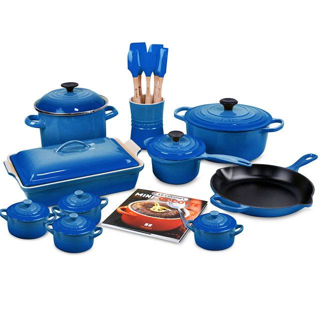 Exclusivo juego de utensilios de cocina de hierro fundido de 20 piezas