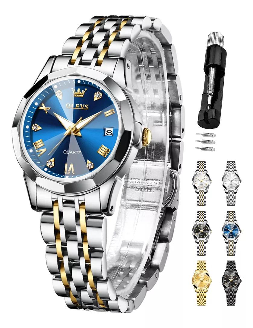 Olevs Reloj Para Mujer Luminoso Impermeable Cuarzo Dama 9931