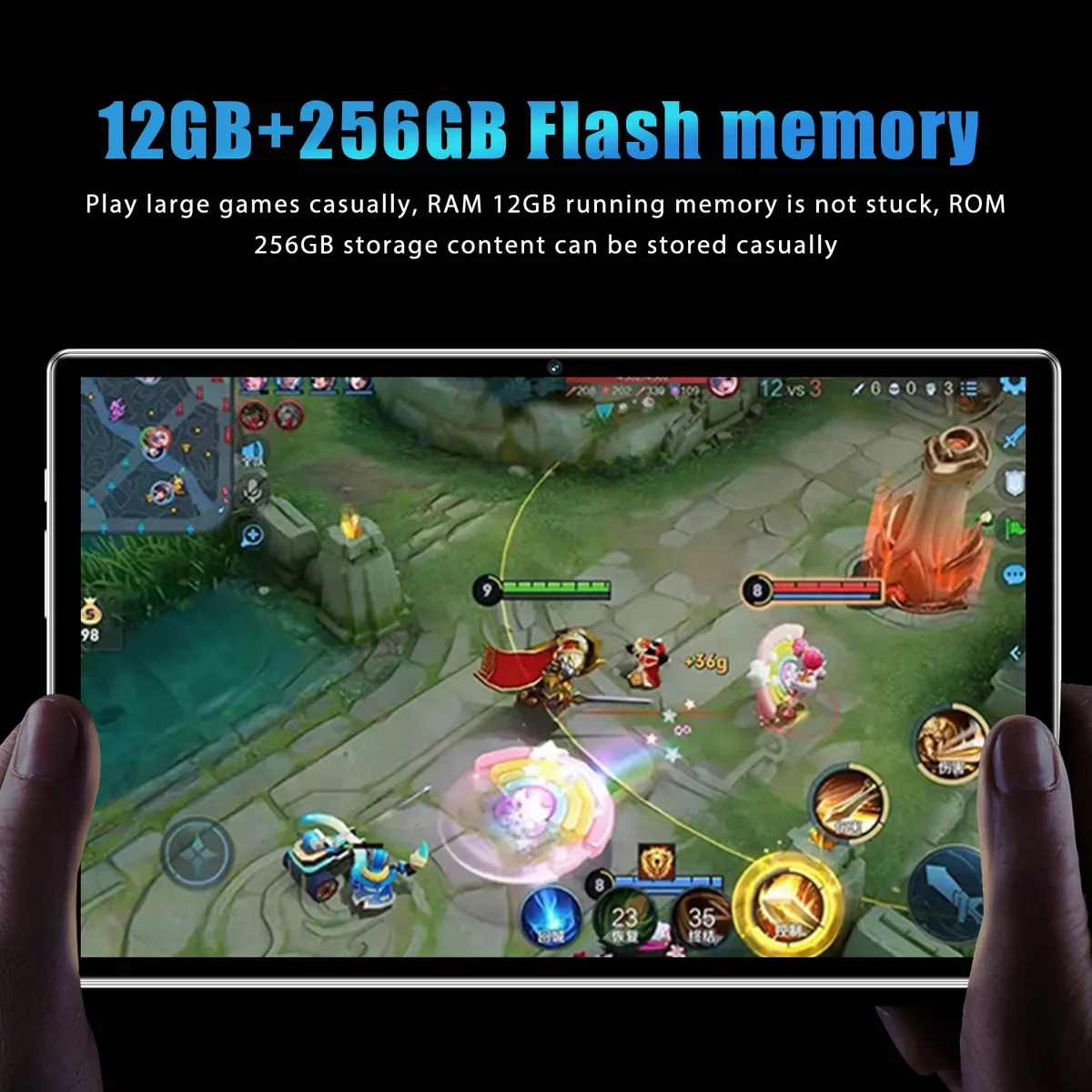 10.1'' Android 13 Tablet 12+256gb Con Teclado Funda 5g Wifi