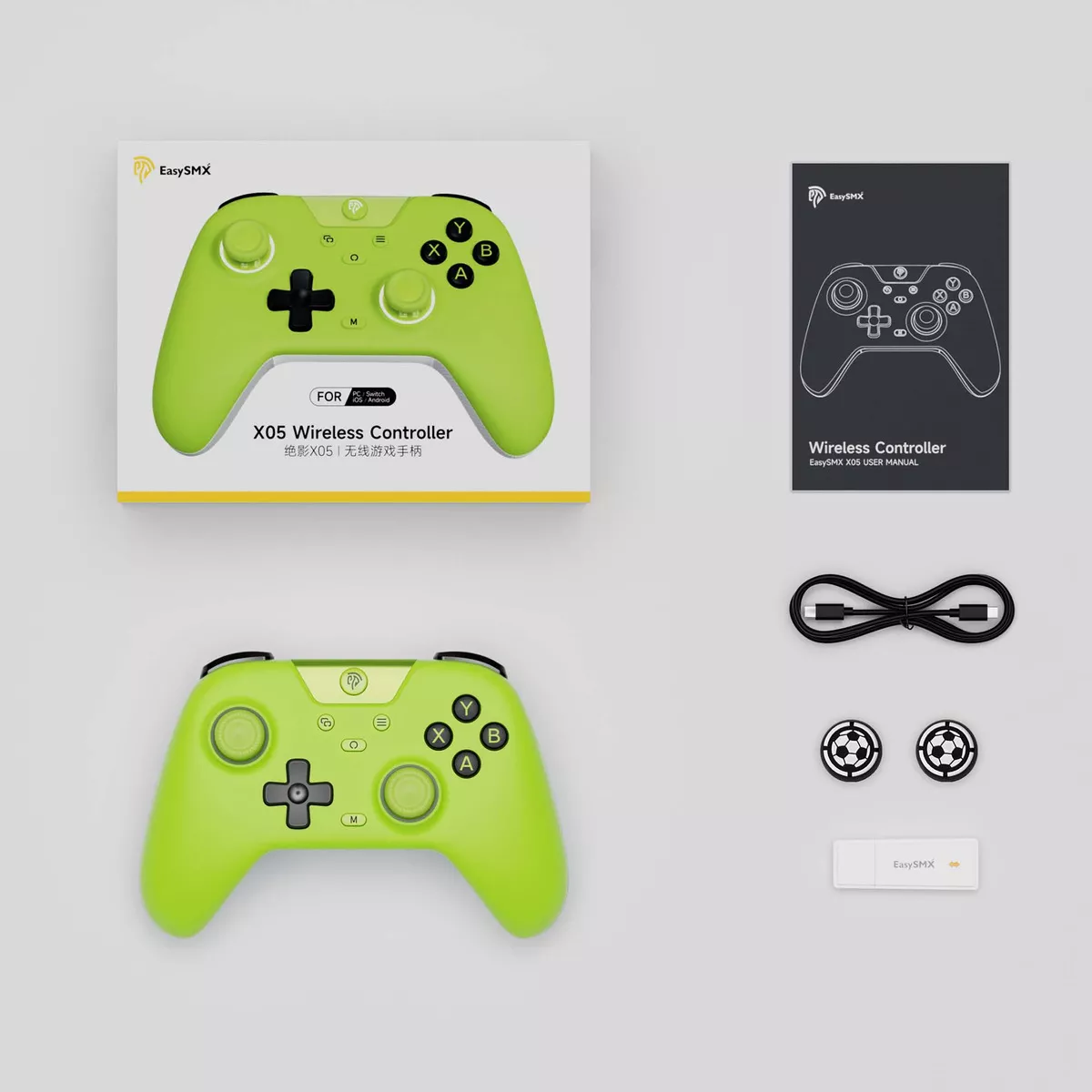 Easysmx X05 verde Control turbo Bluetooth Inalambrico Gamepad Para Nintendo Switch Pc Android iPhone Móvil,hall Joystick Y Hall Trigger,5 Niveles De Vibración Ajustable,Para Black Myth Wukong