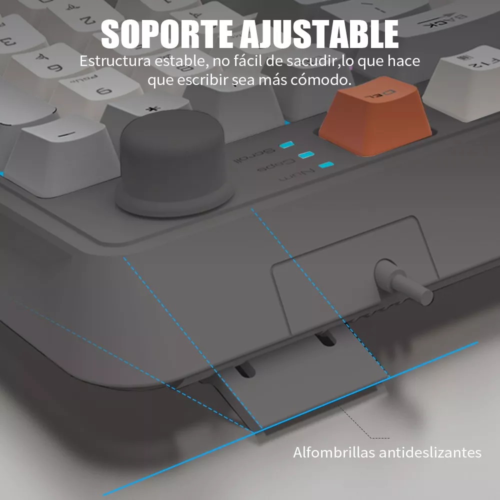 Free Wolf K820 kit De Teclado Y Mouse En Español Con Cable Mouse Blanco Teclado Negro