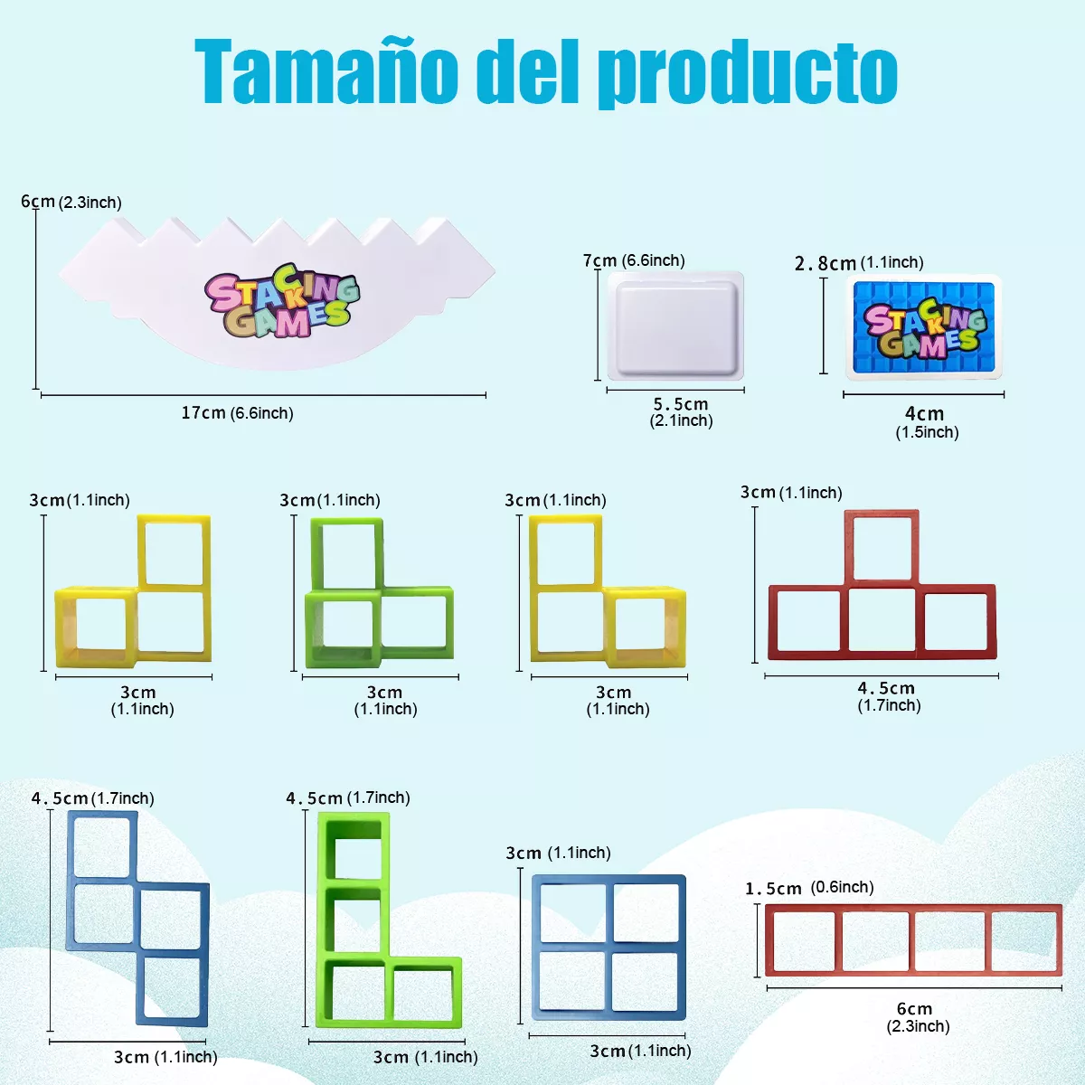 96pcs Juego De Equilibrio Educativo Tetris Tower Para Niños