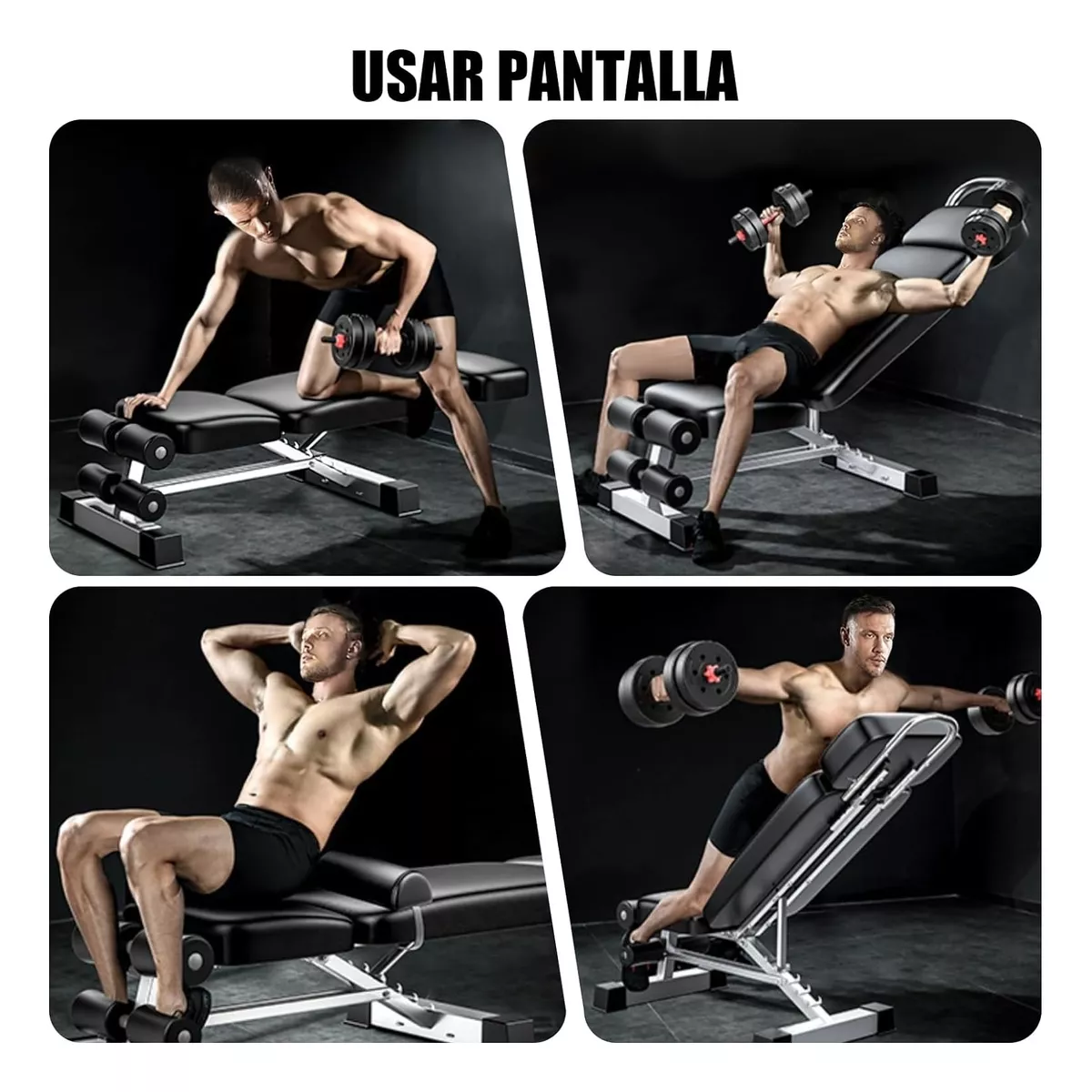 Banco Pesas Ejercicio Multiusos Gimnasio Ajustable Plegable
