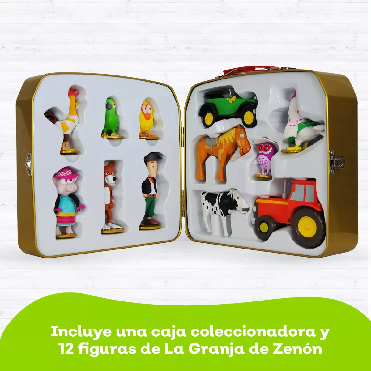 La Granja De Zenon 12 Figuras De Juguete + Lonchera Metálica
