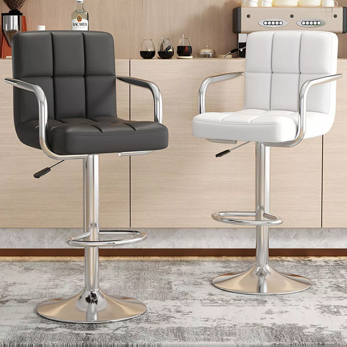 Silla De Barbero Para Peluquerías Sillón Con Reposa Pies