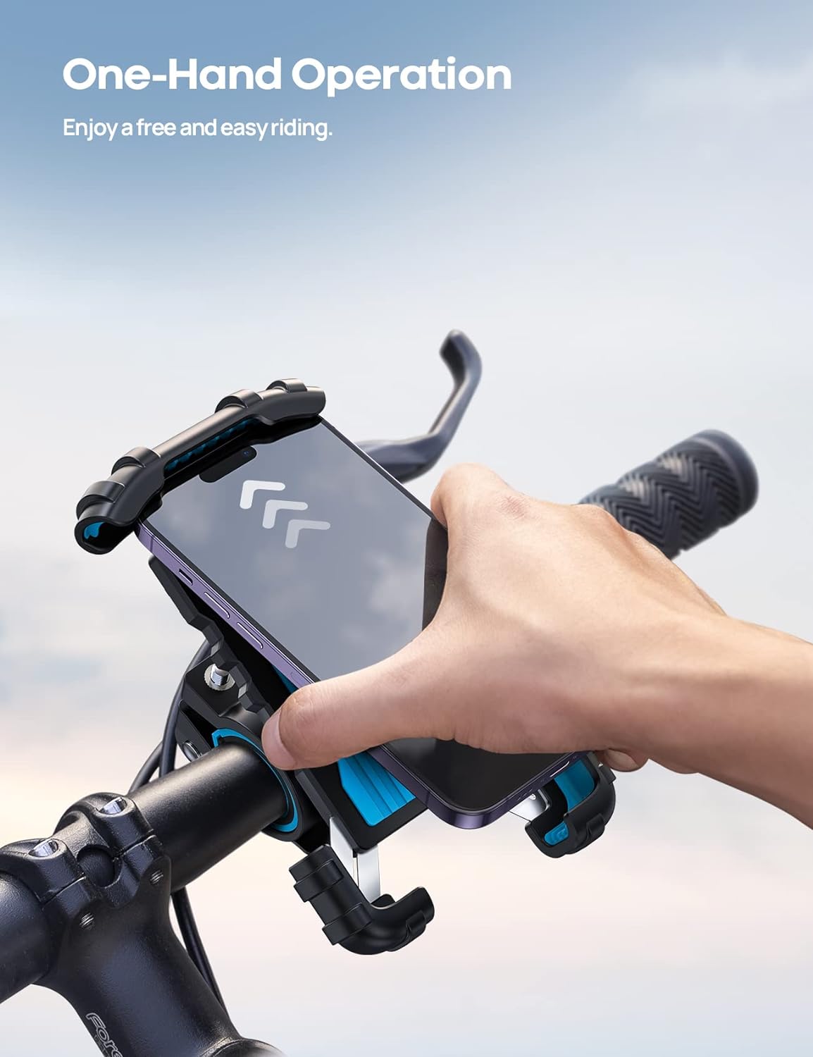 Lamicall Bike tel&eacute;fono soporte, Motorcycle tel&eacute;fono Mount-Motorcycle Handlebar Cell tel&eacute;fono Clamp, Scooter tel&eacute;fono Clip para iPhone 15 Pro Max/Plus, 14 Pro Max, S9, S10 y More 4.7" to 6.8" Smartphones