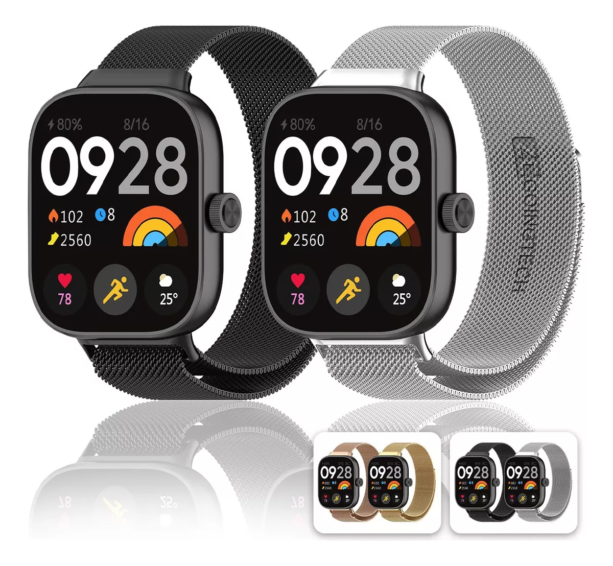 2pzs Correa Inoxidable Para Redmi reloj 4 Y Xiaomi Band 8pro