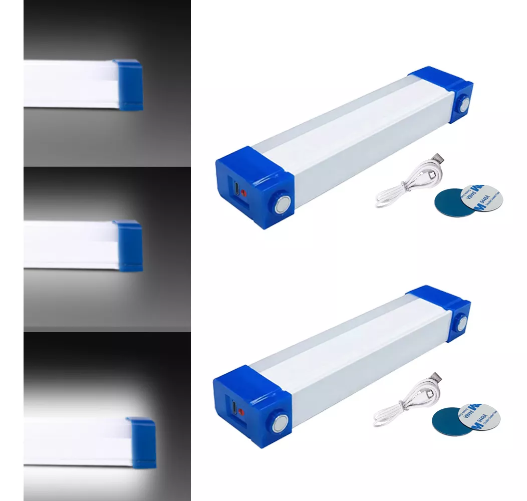 2pcs de 80W Lampara Barra Recargable y Port&aacute;til de Emergencia