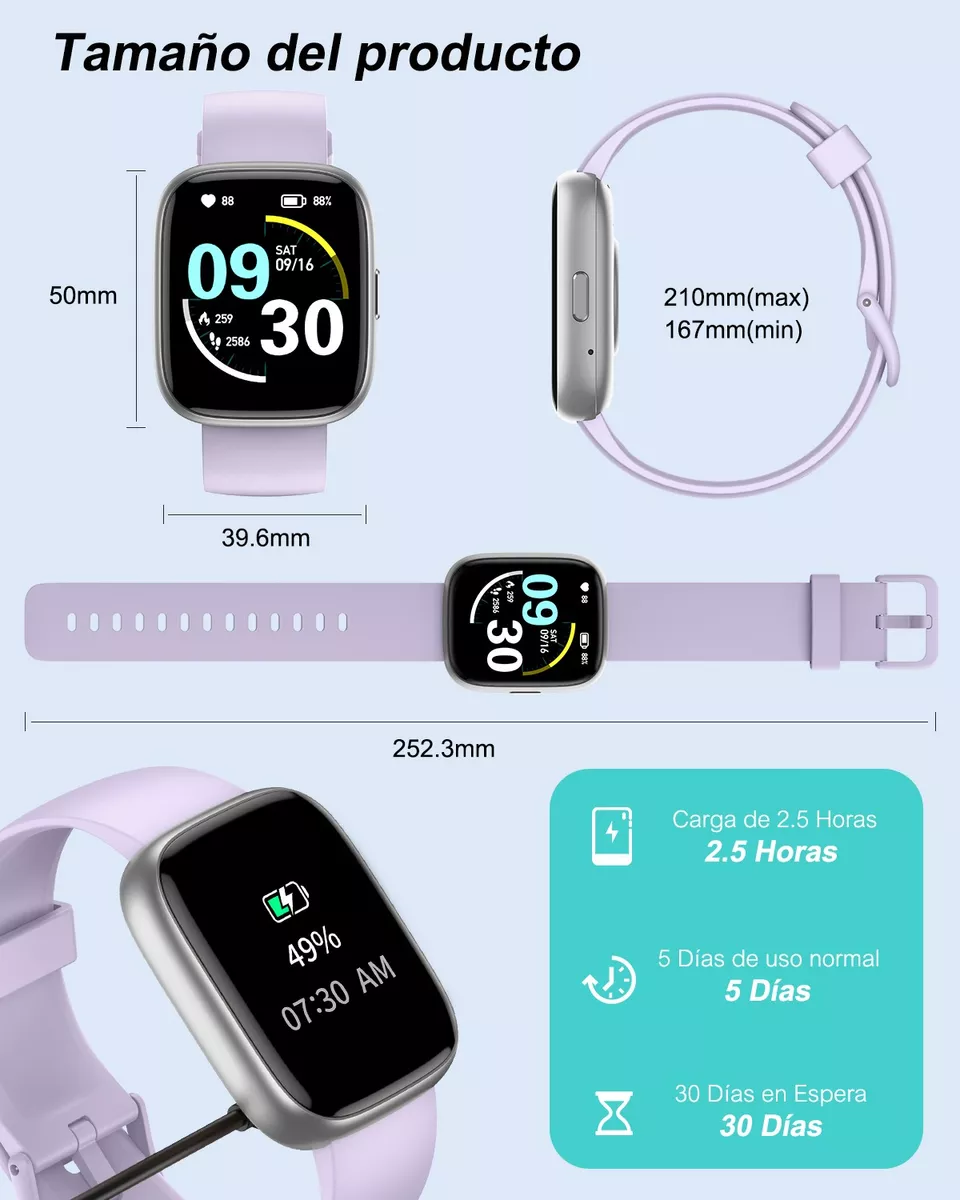 Reloj Inteligente 1.85'' Smartwatch Llamadas Bluetooth Alexa