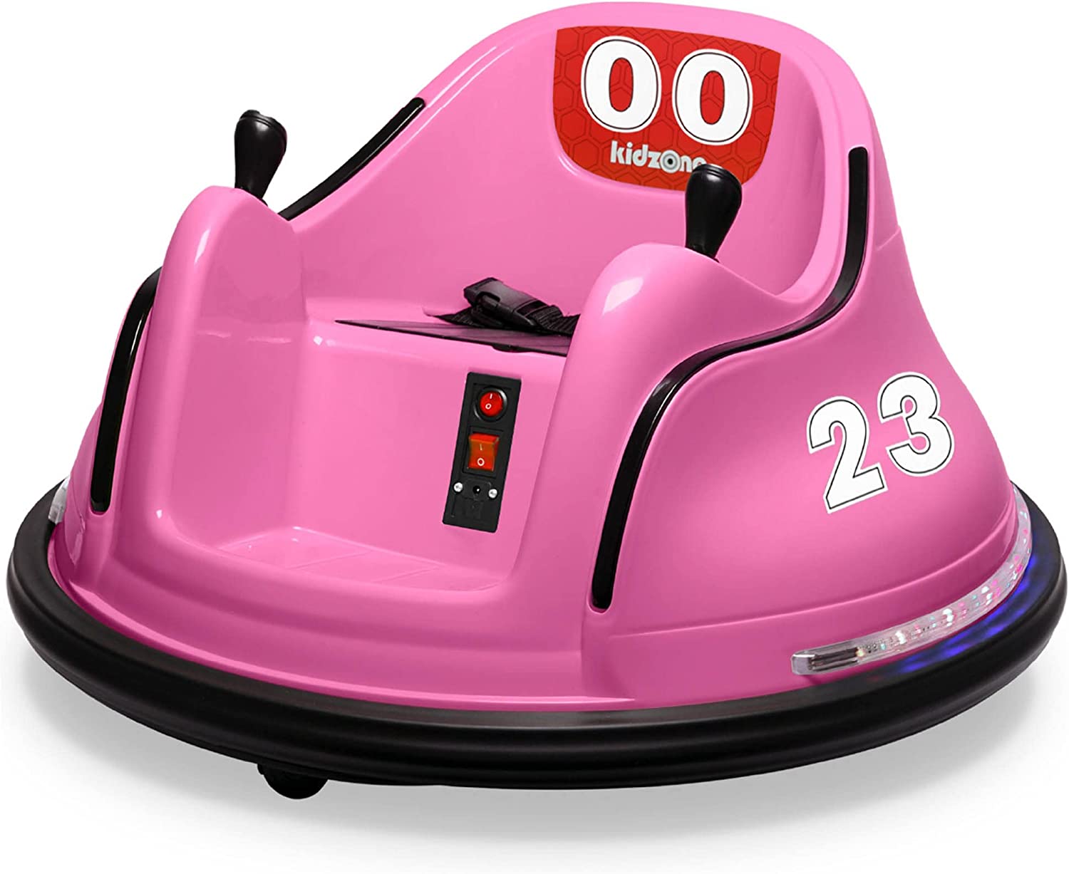 Kidzone Coche Eléctrico de 6 V con Parachoques para Nios y Nios Pequeos de 1,5 a 5 Aos, Adhesivo DIY, Juguete para Golpear Bebés, Regalos con Control Remoto, Luces LED y Giro de 360 Grados