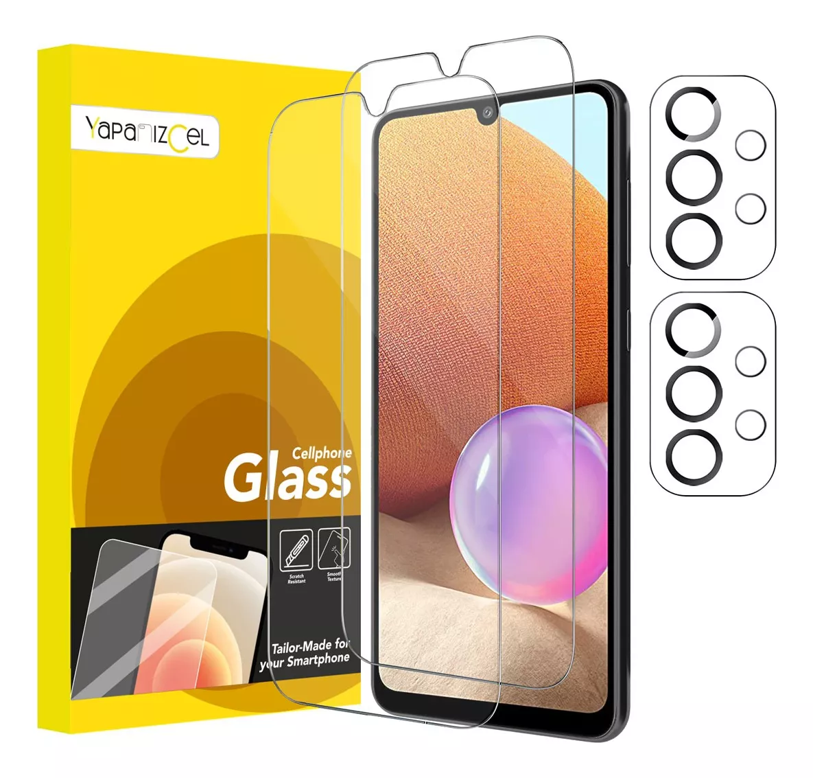 paquete 2 Unidades Mica Cristal Templado + 2 Micas Para Cámara