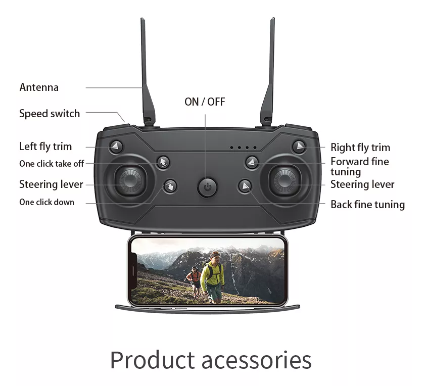 Drone Plegable E88 Pro Con Control Remoto De Cámara 4k