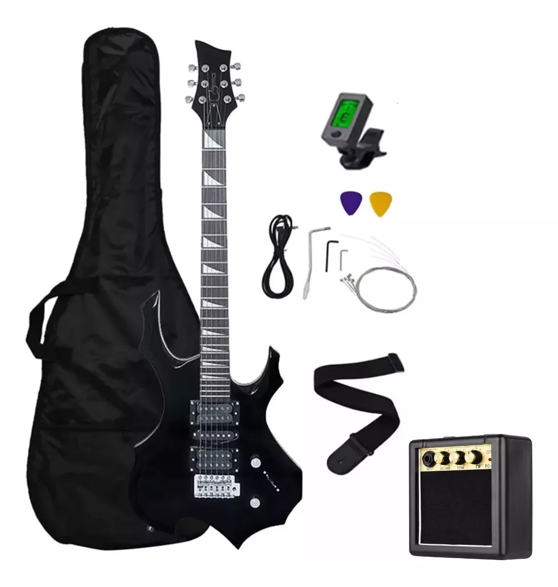 Llama Forma Guitarra El&eacute;ctrica Con Accesorios Amplificador