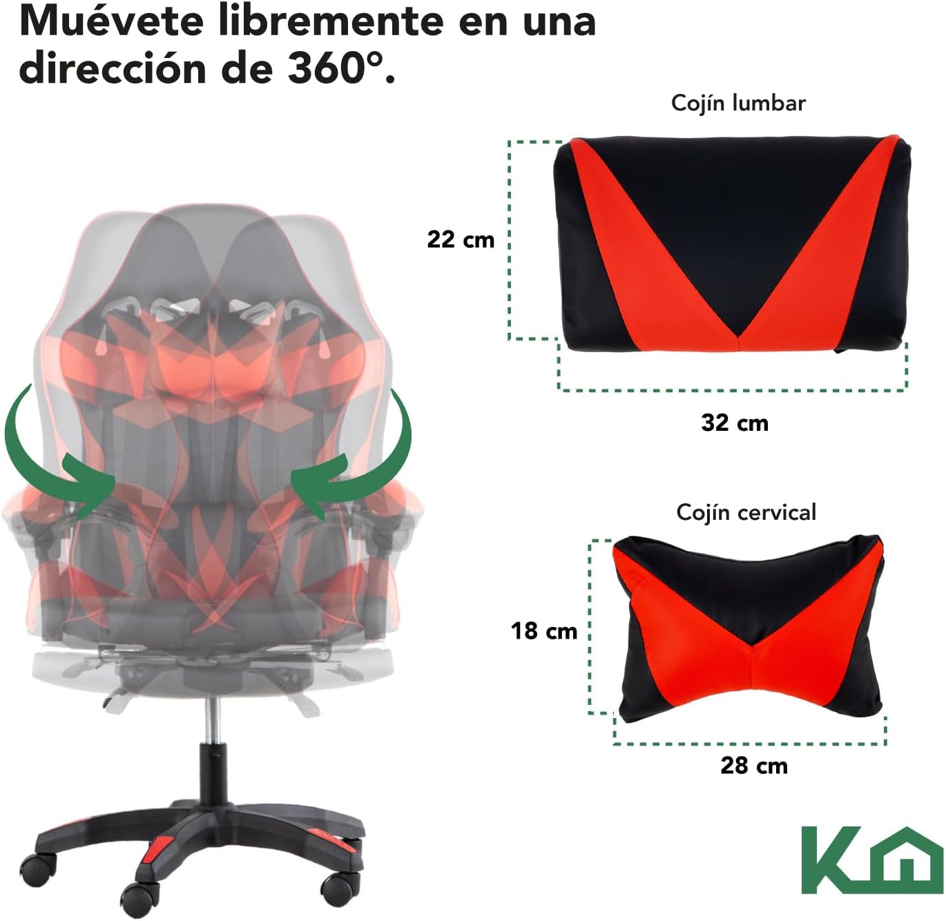Kingshouse | Silla ergonómica reclinable para juegos