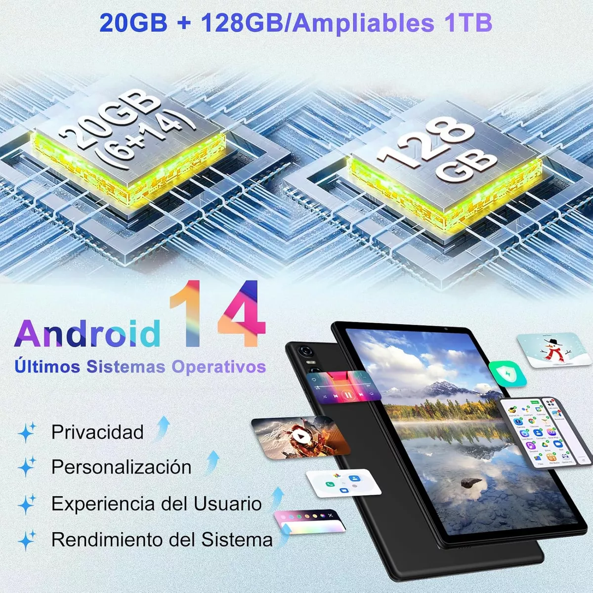 Android 14 Tablet 20+128gb 5g Economicas Tablets Con Teclado