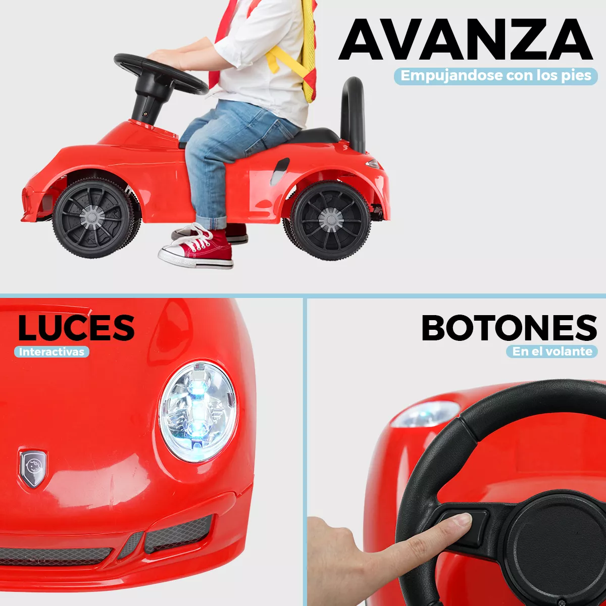 Carrito Montable Infantil Para Niños Con Luces Y Musica