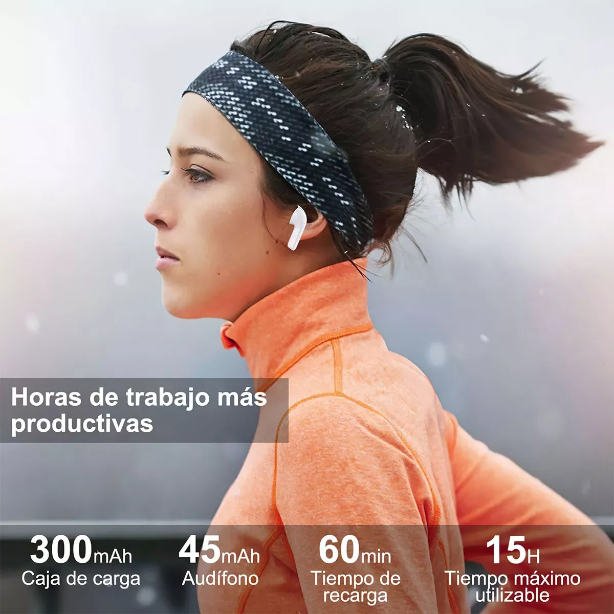 Audifonos Inálambricos in-ear Keluona Air31 T6 Negro Auriculares con Luz Azul LED