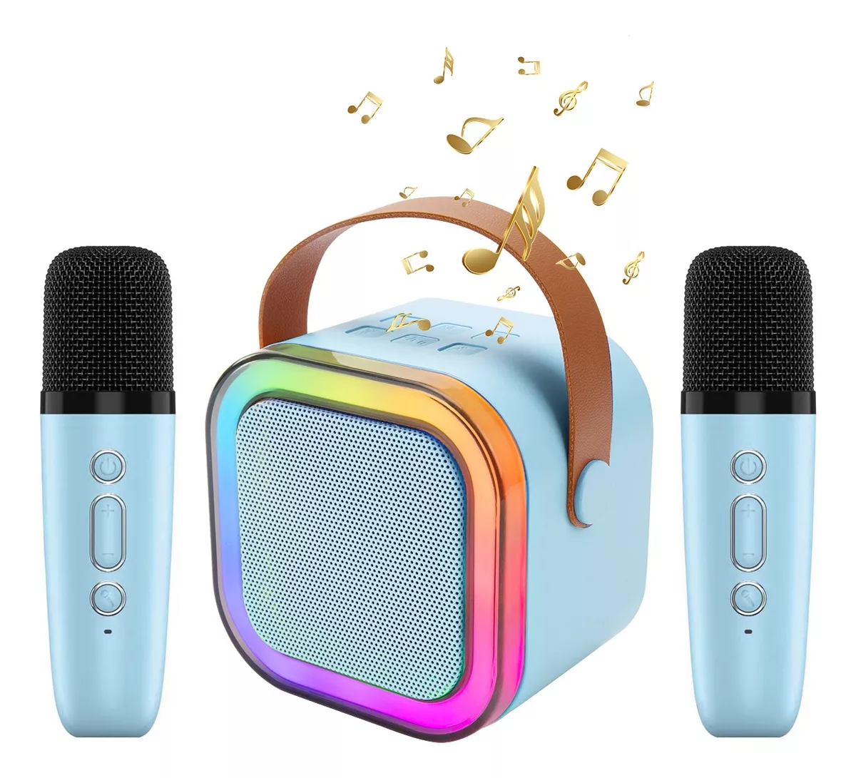 Karaoke Para Ni&ntilde;os Con 2 Micr&oacute;fonos Inal&aacute;mbricos Y Bocina