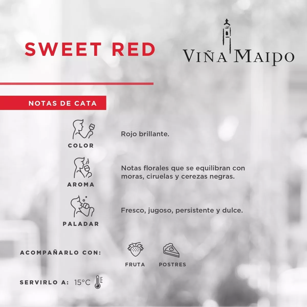 Vino Tinto Chileno Sweet Series Viña Maipo Dulce Tinto 750ml