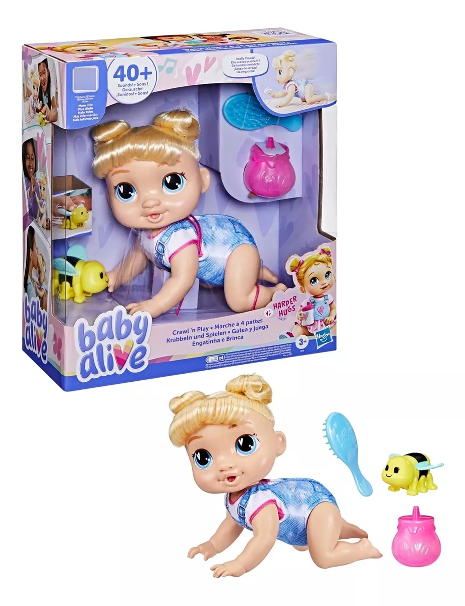 Baby Alive Harper Hugs Set Mu&ntilde;eca Electr&oacute;nica Pelo Rubio