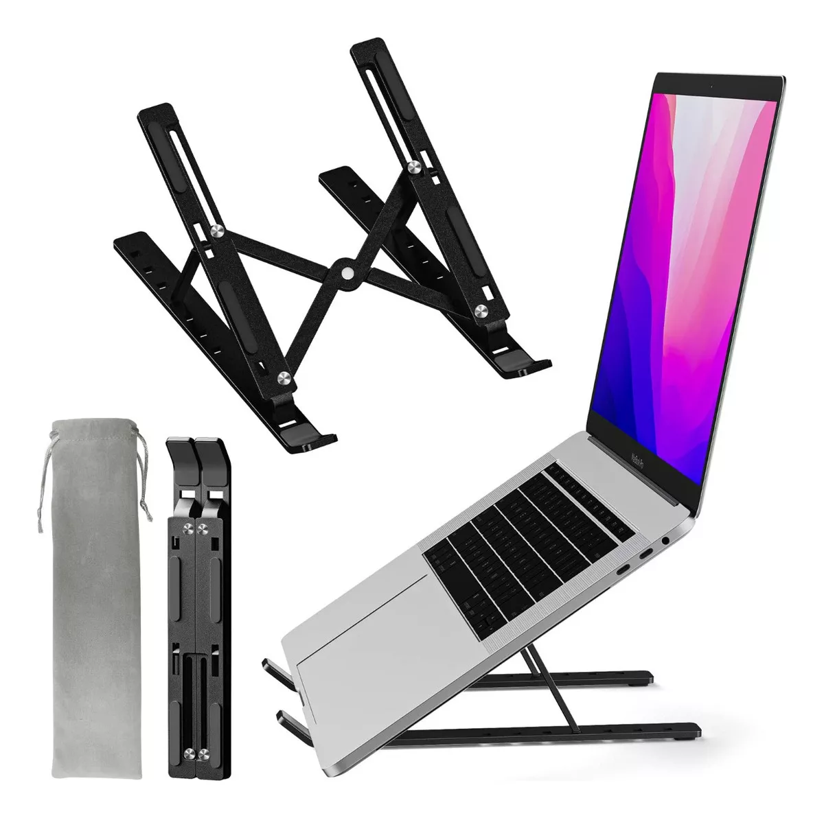 Base Soporte Porta Laptop Ivarma M18 Tablet Ajustable Portatil Plegable color Plateado
