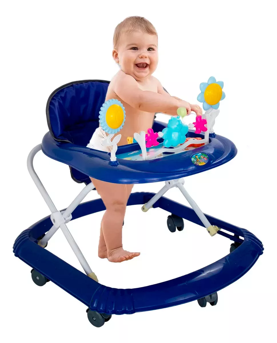 Andadera Musical Beb&eacute; Juguetes Interactiva Plegable Port&aacute;til color Azul
