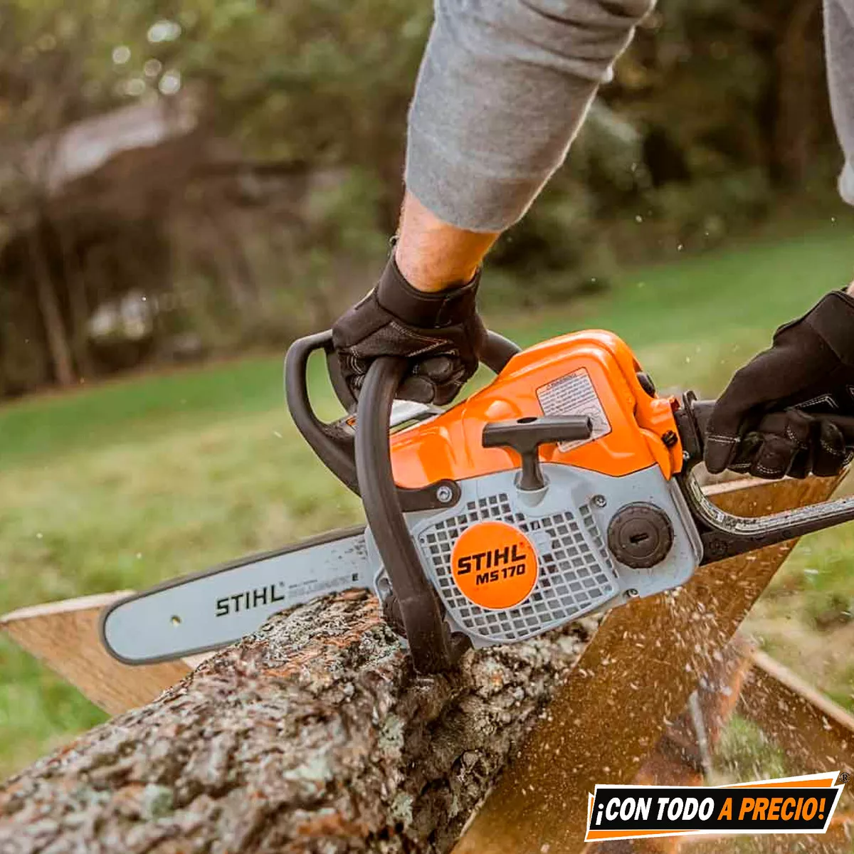 Motosierra a nafta Stihl MS 170 30.1cc naranja/blanco 1.7cv