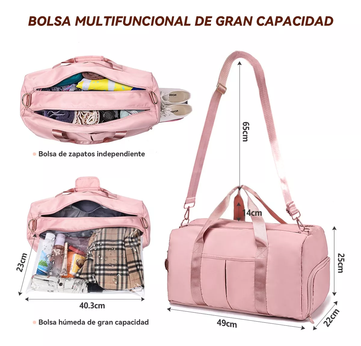Maleta De Viaje 20in Mano 4 Ruedas 360° Con Bolsa De Viaje