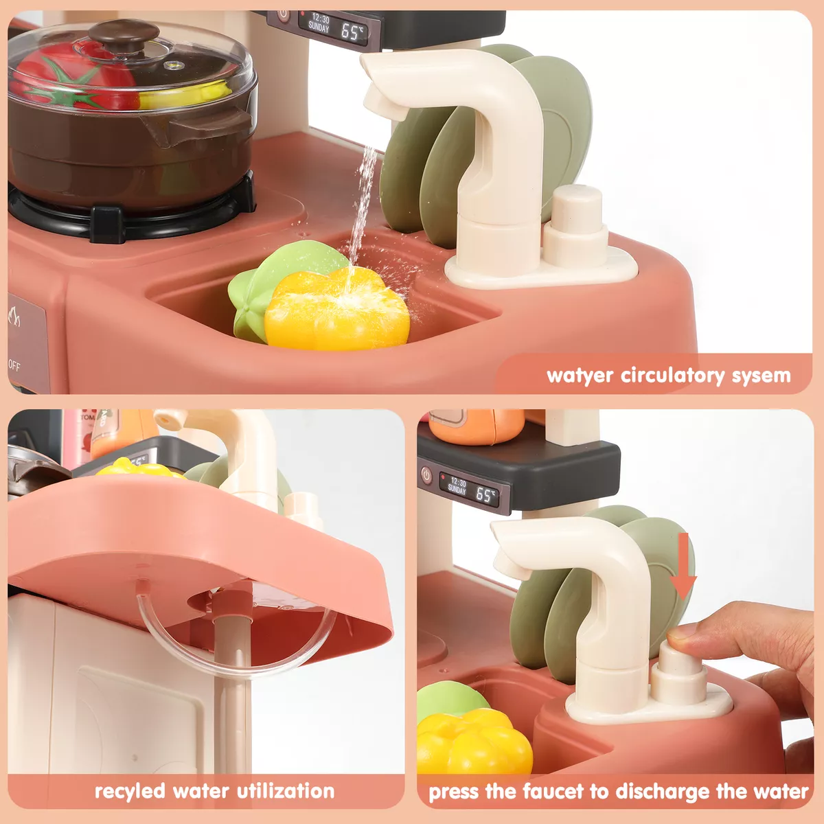 43pcs Cocina Juguete Regalo Para Niños Con Niebla/sonido/luz