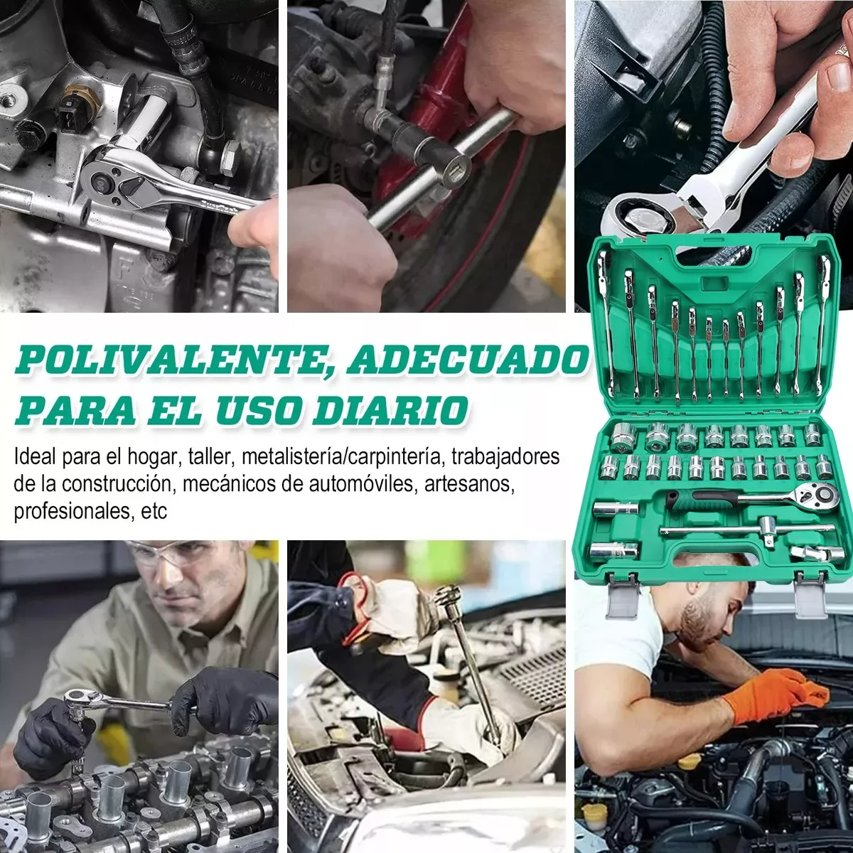 kit Llave Matraca Mecánicas Y Dados Impacto Herramienta 37pc