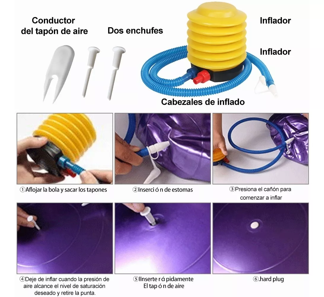 Pelota Fitness De Ejercicio Para Yoga Pilates 65cm Con Bomba
