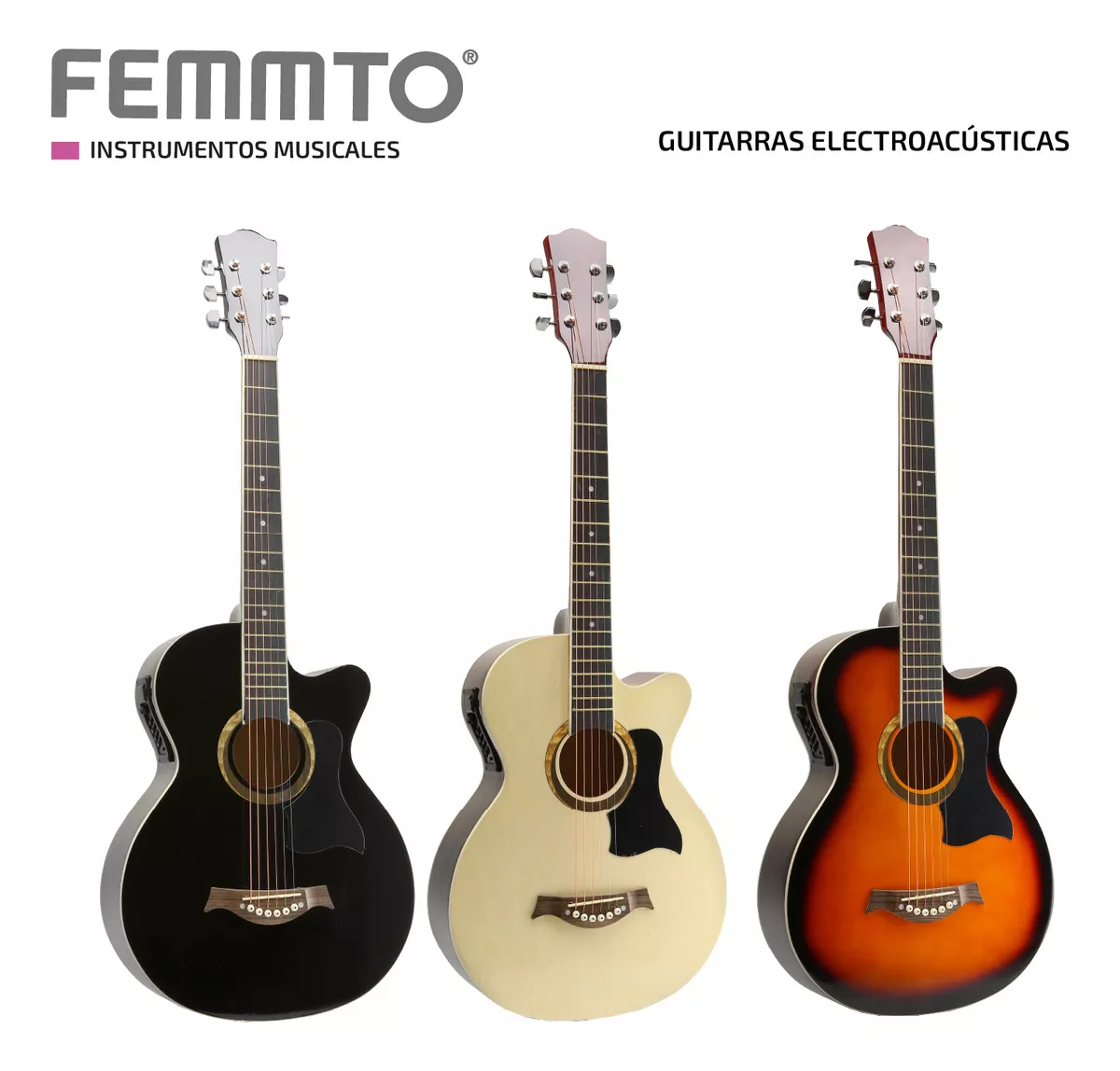 Guitarra Electroacústica Femmto EAG003 Para Diestros Azul Arce Brillante