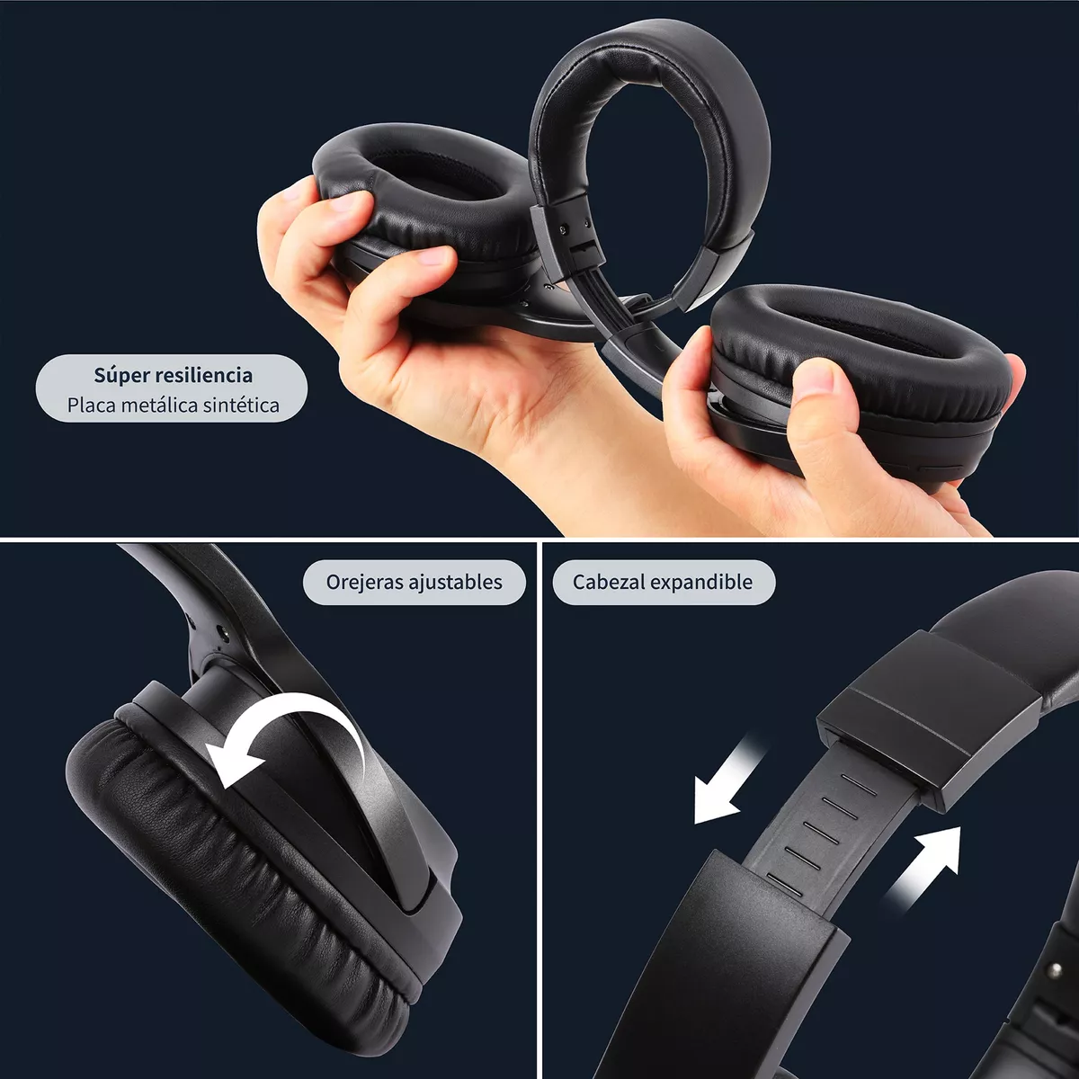 Auriculares Diadema Inalámbricos Bluetooth Con Microfono120h