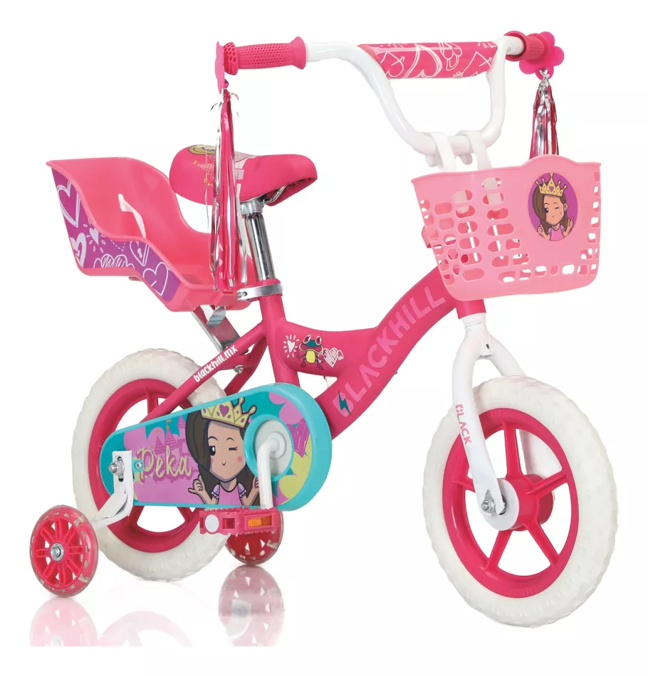 Bicicleta Infantil Peka R-12 Rosa Pastel.