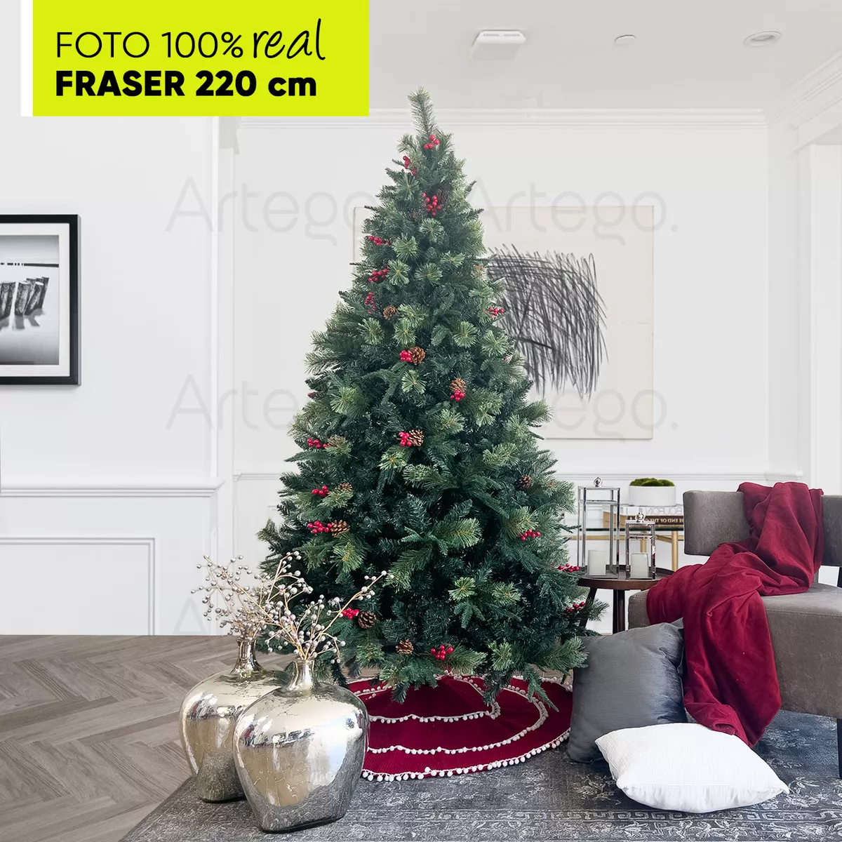 Árbol De Navidad Fraser Luxury 1600ramas + Maleta 2.2m